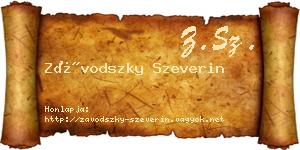 Závodszky Szeverin névjegykártya